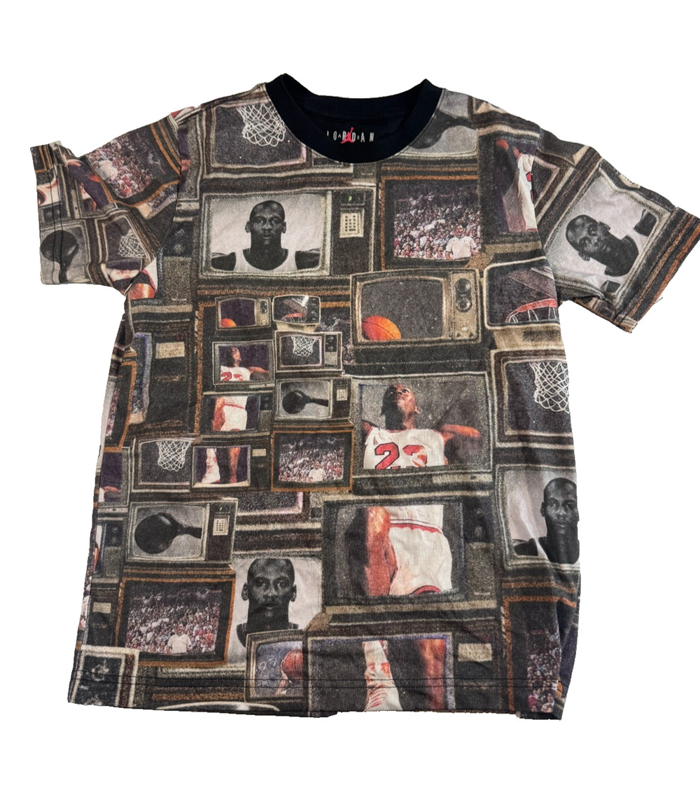 Jordan Kids' Jordan Flight Essentials Printed T-Shirt Size Large Black